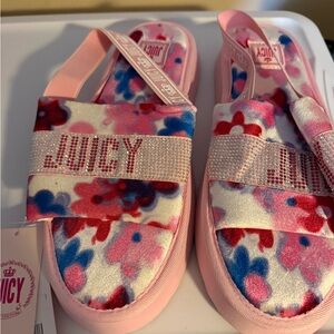 Juicy Couture Pink Floral Slippers
